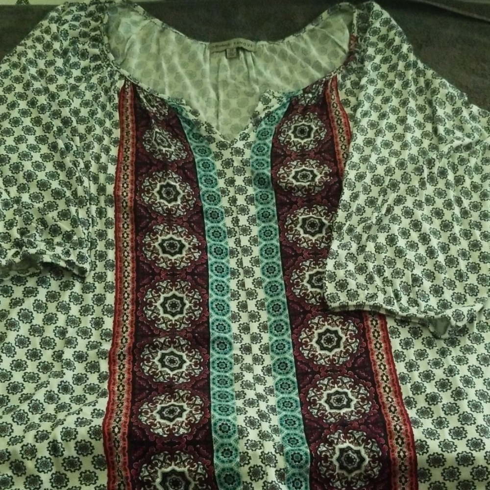 Lightweight stretchy peasant top